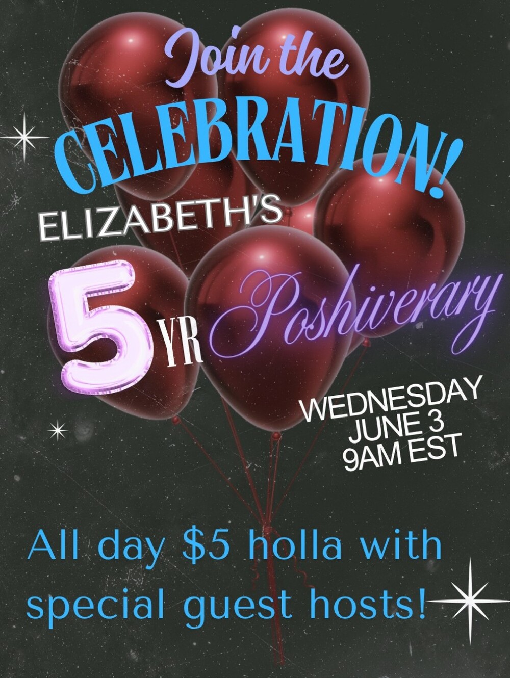 5 Year Poshiversary Celebration $5 Tray ALL DAY